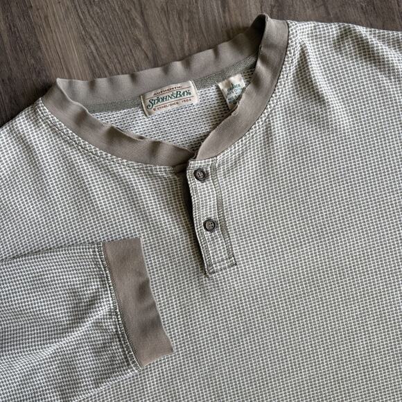 Unbranded Other - Vintage Henley T-Shirt Men's Size L Long Sleeve Patterned 1990s